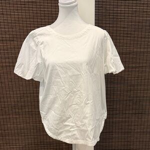Ann Taylor white top with bubble sleeves size medium NWT